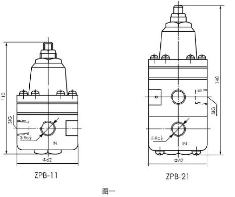  ZPB-11气动保位阀外形尺寸